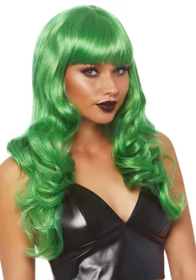 Хвиляста перука Leg Avenue Misfit Long Wavy Wig Green, довга, 61 см