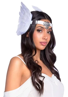 Пов'язка на голову з крилами Leg Avenue Feather headband White