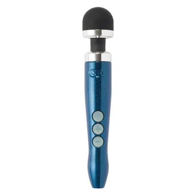 Вібромасажер DOXY Die Cast 3R - Blue Flame, металевий корпус, перезаряджуваний