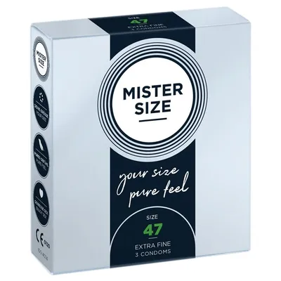 Презервативи Mister Size - pure feel - 47 (3 шт.), товщина 0,05 мм