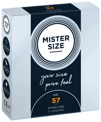 Презервативи Mister Size pure feel 57 (3 шт), товщина 0,05 мм