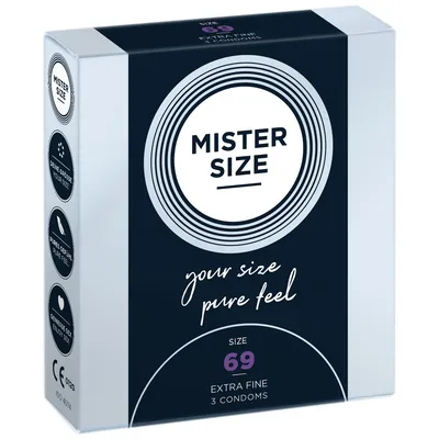 Презервативи Mister Size pure feel 69 (3 шт), товщина 0,05 мм