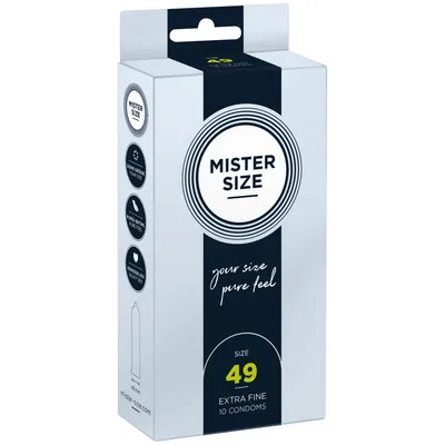 Презервативи Mister Size pure feel 49, 10 шт, товщина 0,05 мм