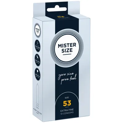 Презервативи Mister Size pure feel 53 (10 шт), товщина 0,05 мм