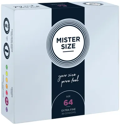 Презервативи Mister Size pure feel 64, 36 шт, товщина 0,05 мм