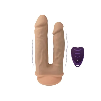 Подвійний фалоімітатор з вібрацією SilexD Double Gusto Vibro Flesh + LRS