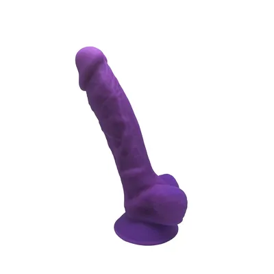 Фалоімітатор SilexD Johnny Purple, двошаровий, силікон+Silexpan, 17,8 см