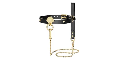 Нашийник з повідцем Zalo Collar & Leash Set Black, натуральна шкіра