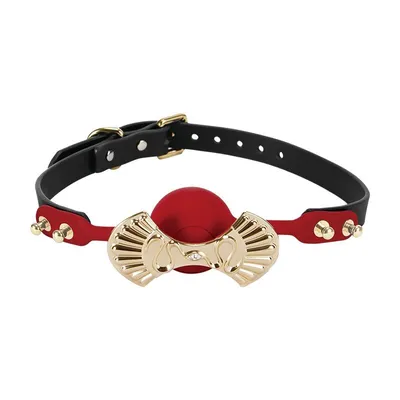Силіконовий кляп Zalo Silicone Ball Gag Red з кристалом Swarovski та шкіряним ремінцем