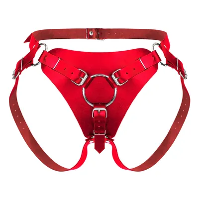 Труси для страпона Feral Feelings Strap-on Harness Red, зі шкіри