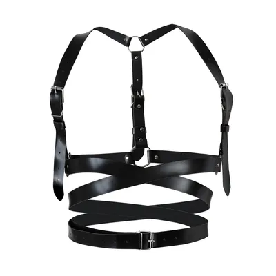 Шкіряна портупея Art of Sex - Melani Leather harness, чорна, XS-M