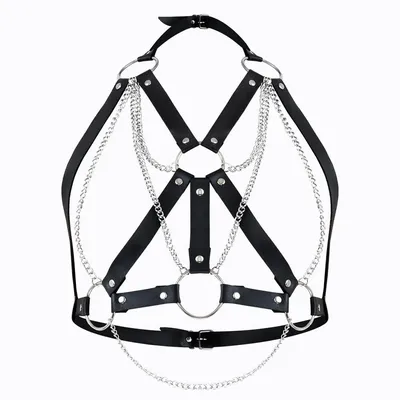 Портупея жіноча Art of Sex - Aiden Leather harness, чорна L-2XL