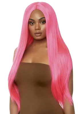 Перука Leg Avenue Long straight center part wig, неоновий рожевий, 83 см