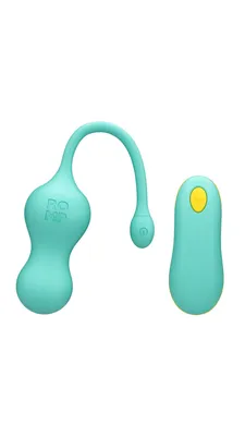 Віброяйце Romp Cello Light Teal з пультом керування, водонепроникне