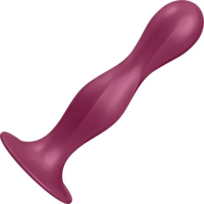 Дилдо Satisfyer Double Ball-R, унісекс, з рухомими кульками всередині, на присосці