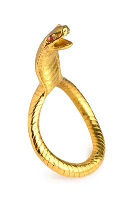 Ерекційне кільце Master Series Cobra King Golden Cock Ring з головою кобри