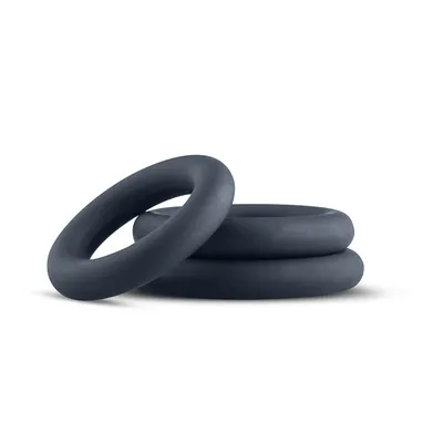 Набір ерекційних кілець Boners 3-Piece Cock Ring Set – Grey, 3 розміри