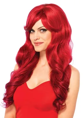 Перука хвиляста Leg Avenue Long Wavy Wig 68 см, червона, з косою чубкою
