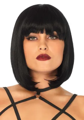 Перука каре з чубчиком Leg Avenue Short natural bob wig, чорна