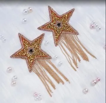 Пестис-зірки з бахромою JSY Nipple Sticker RT236112 Gold