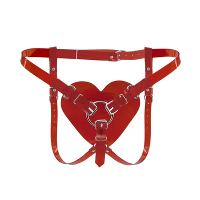 Трусики Серце для страпона Feral Feelings Hearts Strap-on Belt Red