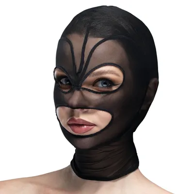 Маска Feral Feelings Hearts Hood Mask з контуром серця, чорна
