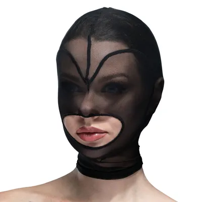 Маска Feral Feelings Hearts Hood Mask, чорна, з контуром серця навколо обличчя