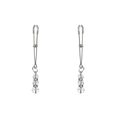 Затискачі для сосків Feral Feelings Thin nipple clamps, срібло/прозорий