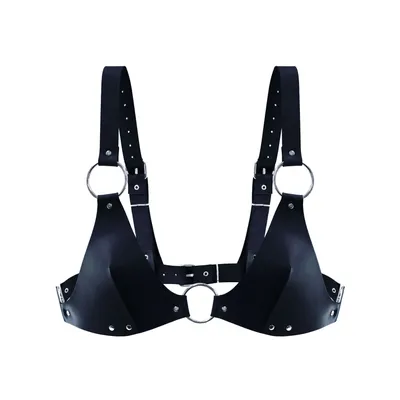 Топ з натуральної шкіри Feral Feelings Bikini Top Black