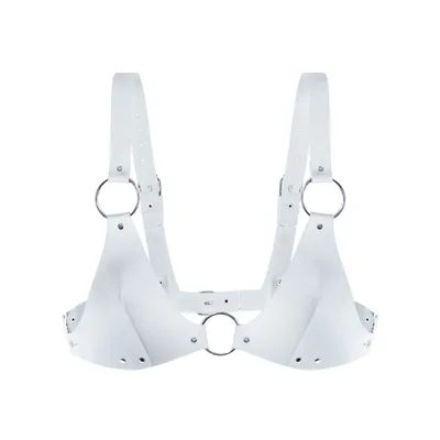 Топ з натуральної шкіри Feral Feelings Bikini Top White