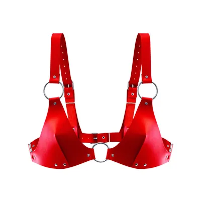 Топ з натуральної шкіри Feral Feelings Bikini Top Red