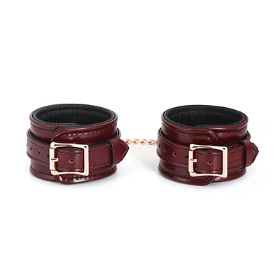 Шкіряні поножі Liebe Seele Wine Red Ankle Cuffs зі знімним ланцюжком