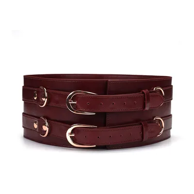 Шкіряний пояс для бондажу Liebe Seele Wine Red Waist Cuff, розмір S