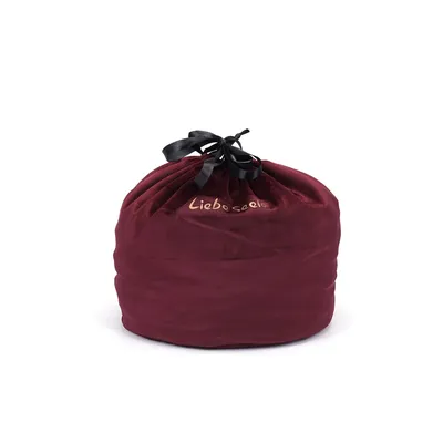 Оксамитовий мішечок для зберігання іграшок Liebe Seele Wine Red Large Storage Bag Cylindrical, 24×25 см