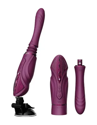 Смарт секс-машина Zalo Sesh Velvet Purple, 2 насадки, пульт ДК, кристал Swarovski