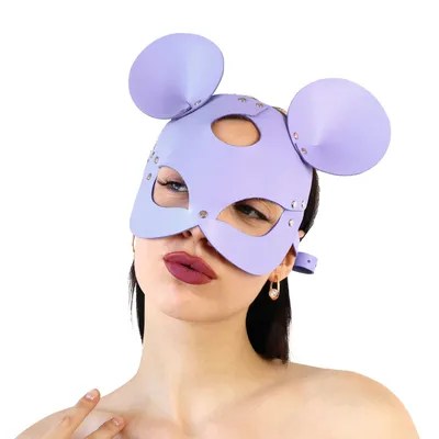 Шкіряна маска мишки Art of Sex - Mouse Mask, колір лавандовий
