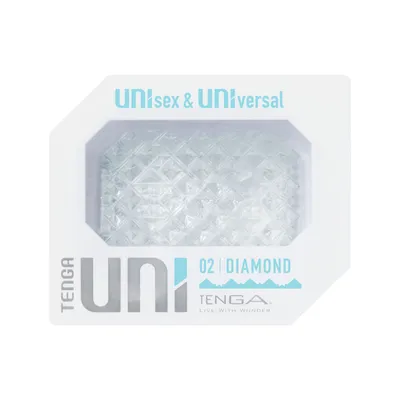 Насадка-стимулятор Tenga UNI Diamond, білий, з рельєфною поверхнею