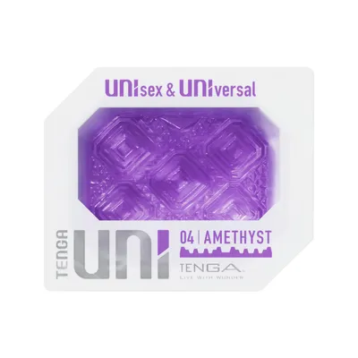Насадка-стимулятор Tenga UNI Amethyst, фіолетова, з лубрикантом у комплекті
