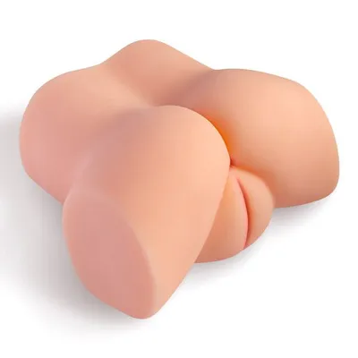 Мастурбатор-півторс з вібрацією Real Body Real Tess, вагіна та анус, 18х15 см