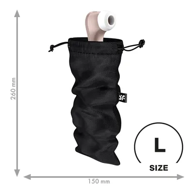 Мішечок для секс-іграшок Satisfyer Treasure Bag L, чорний, на шнурку