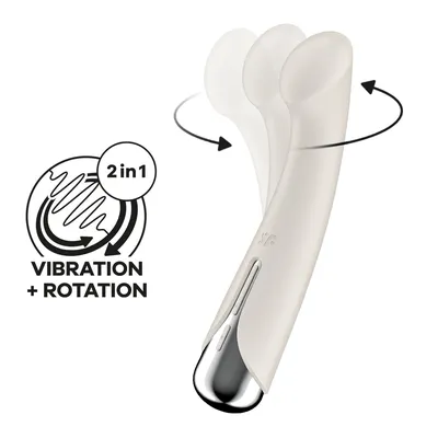 Вібратор з ротацією Satisfyer Spinning G-Spot 1 Beige, плоска площадка для точки G