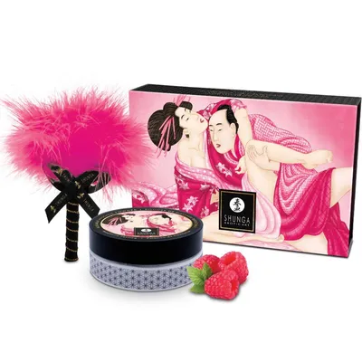 Їстівна пудра для тіла Shunga Body Powder Raspberry feeling, 75 г, аромат малини