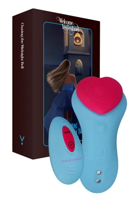 Вібратор у трусики FairyGasm HeartGem blue, на магніті, з пультом ДУ