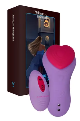 Вібратор у трусики FairyGasm HeartGem violet, на магніті, з пультом ДУ