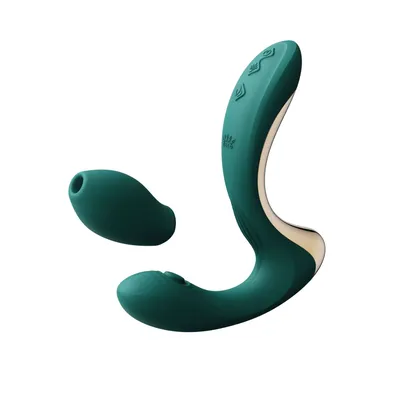 Вібратор-пульсатор Zalo – Talis G-Spot PulseWave Vibrator Turquoise Green з вакуумною насадкою