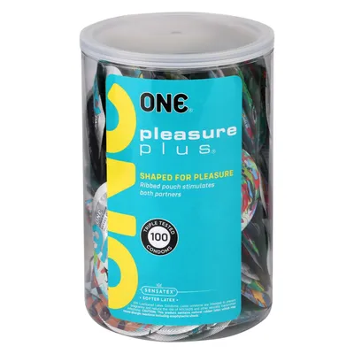 Набір презервативів ONE Pleasure Plus, 100 шт, тубус