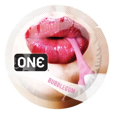Ароматизований презерватив ONE FlavorWaves Bubblegum, 1 шт, фіолетовий, аромат жувальної гумки