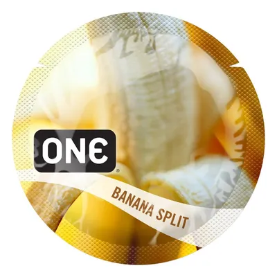 Ароматизований презерватив ONE FlavorWaves Banana Split, 1 шт, жовтий