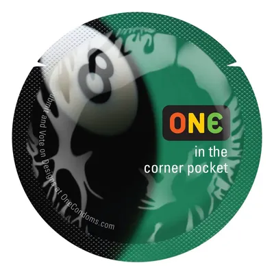 Презерватив ONE Color Sensations ONE is the corner pocket, чорний, 1 шт