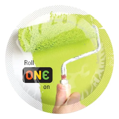 Презерватив ONE Color Sensations Roll ONE on, 1 шт, салатовий, зі змазкою